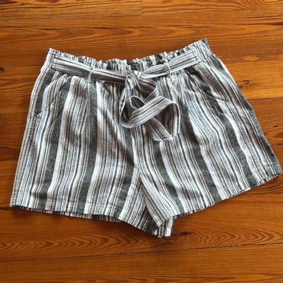 Blu Dahlia Shorts With Strips...White Tan Blue Size 2X - Picture 7 of 7